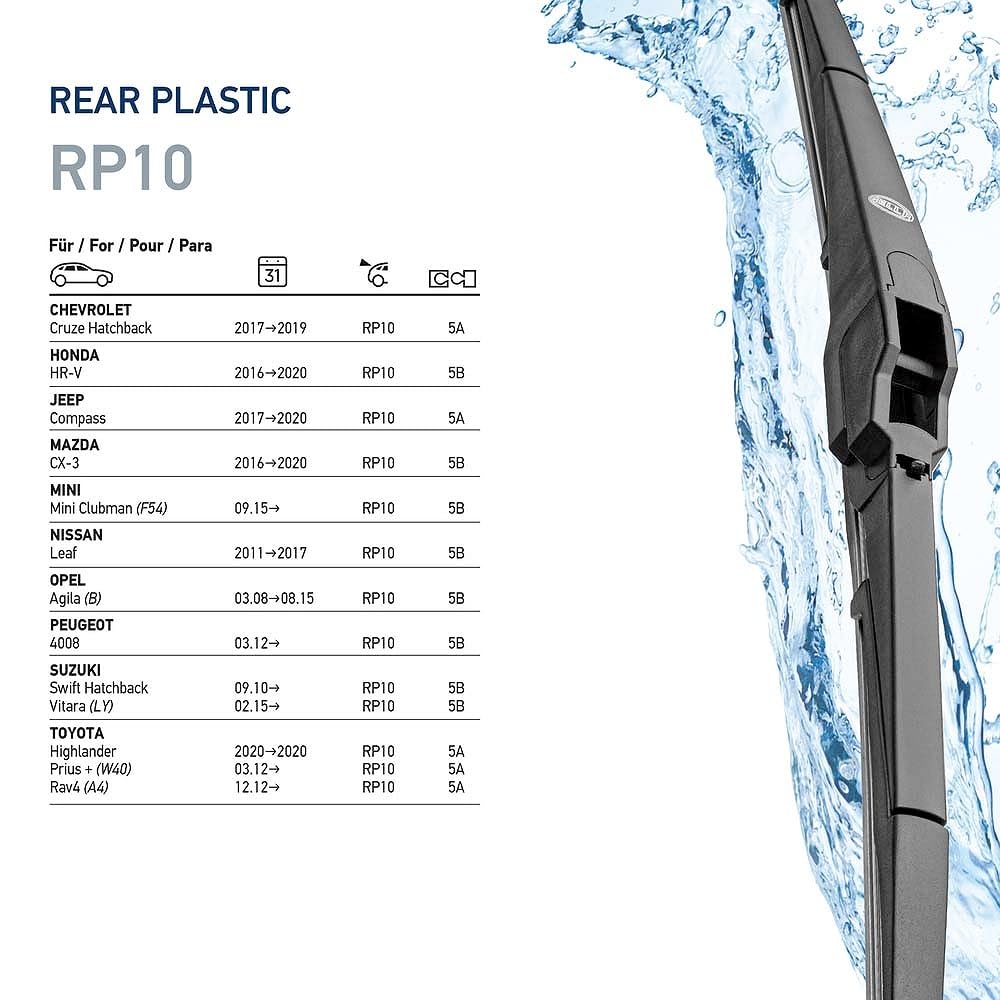 Hella 358182101 9XW 358 182-101 Rear Plastic Wiper Blade