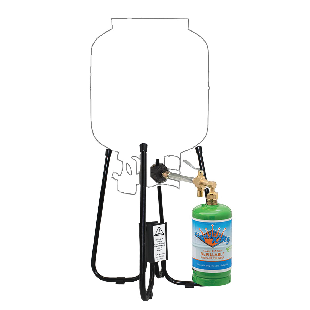 FLAME KING YSN1LBKT Flame King Refillable 1LB Empty Propane Cylinder Tank with Refill Kit and CGA600 Connection - Reusable, Safe and Legal Refill Option, DOT Compliant
