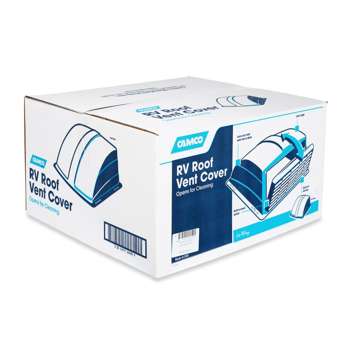 CAMCO 40435 Camco Roof Vent Cover, White, 3 pk PDQ (Eng/Fr)