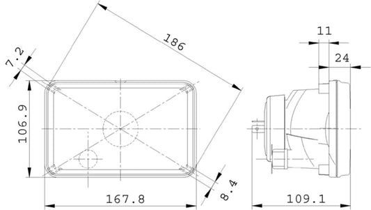 HELLA 008888101 Hella 008888101 Hlmp Mod 164X103 Hb2 12V Clr Lens, Multi