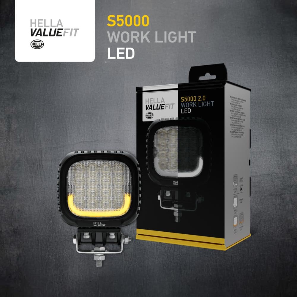 HELLA 357109221 HELLA 1GA 357 109-221 LED-Worklight S5000 2.0-12/24V - 5000lm - mounting - Bracket system - Short distance lighting - Quantity: 1