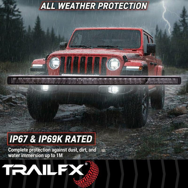 TRAILFX 30SRBKCM TrailFX 30SRBKCM Light Bar 30 Inch Single Row LED 165W Combo Spot and 90 Flood Lights 13860 Raw Lumens Black Aluminum Housing IP67 with Brackets and Installation Hardware