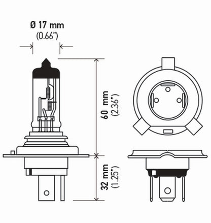 Hella H4TB Standard Halogen Bulbs, 12 V, 60/55W