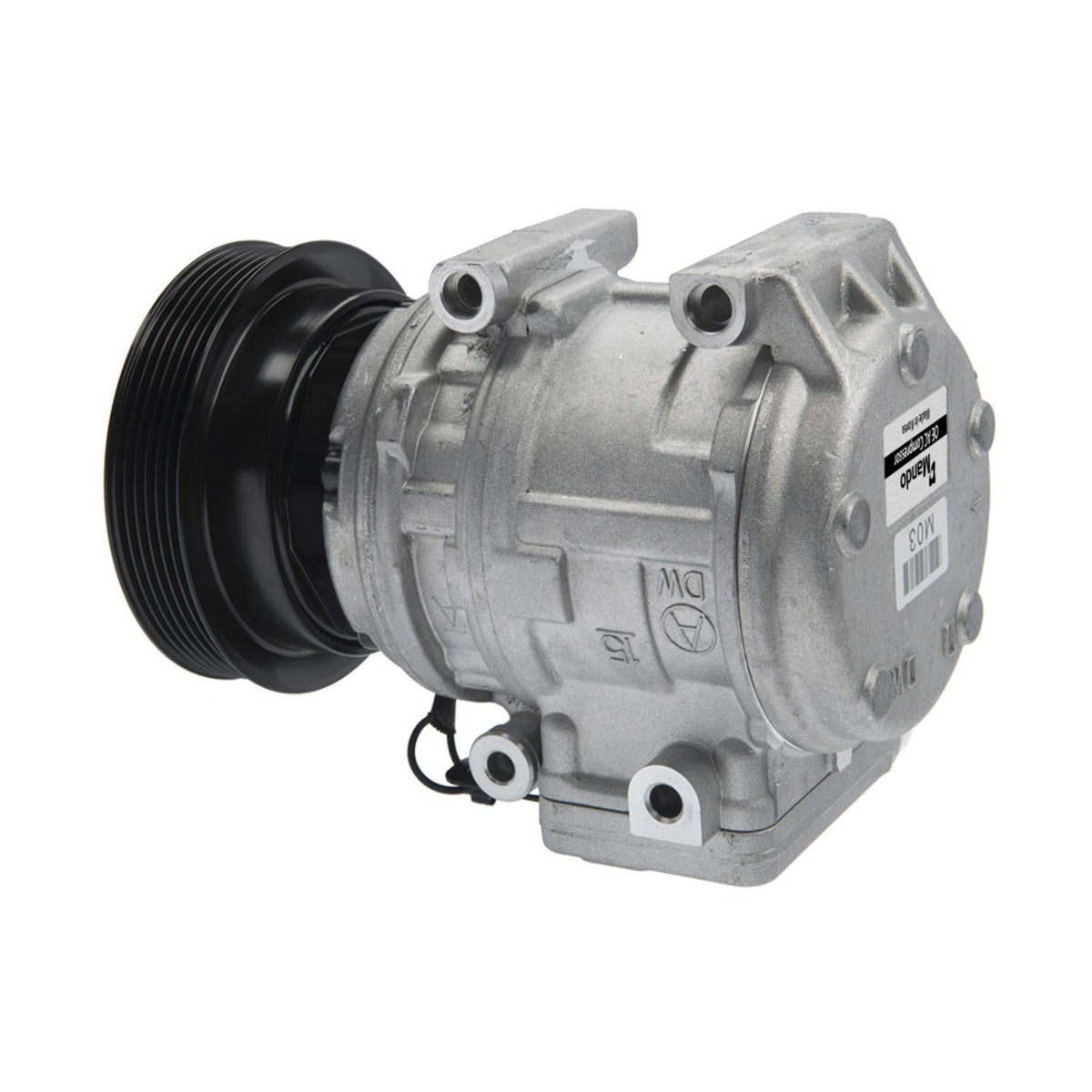 MANDO 10A1055 Mando 10A1055 AC Compressor with Clutch Original Equipment (Pre-filled Oil)