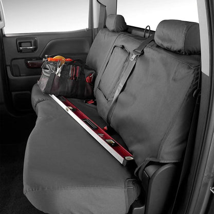 COVERCRAFT SS2359PCCH Covercraft SS2359PCCH Custom-Fit Front Bench SeatSaver Seat Covers - Polycotton Fabric, Charcoal Black