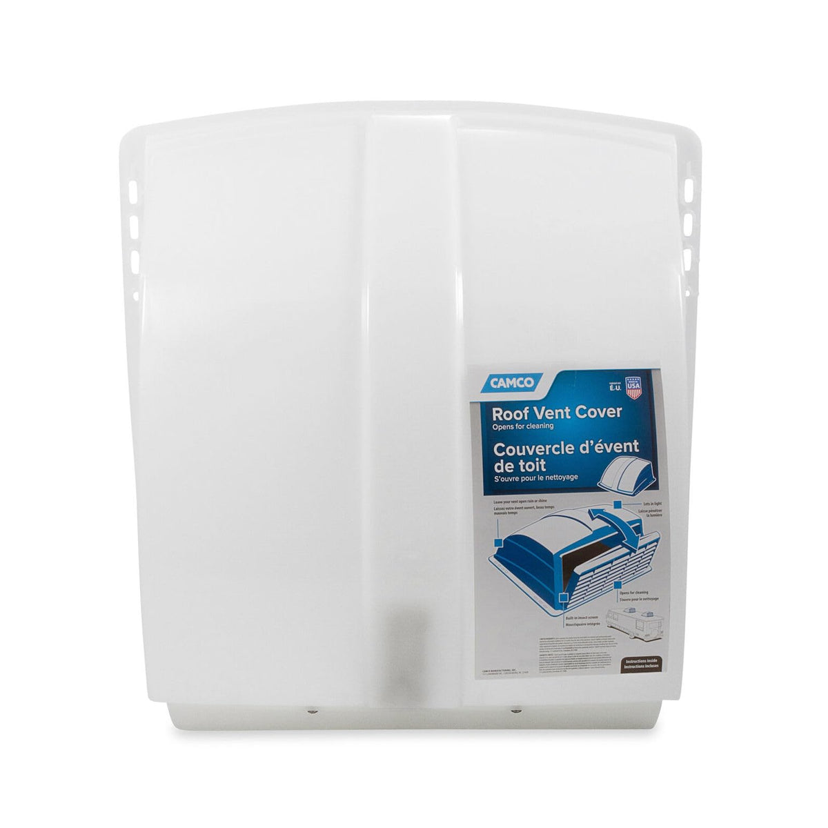 CAMCO 40435 Camco Roof Vent Cover, White, 3 pk PDQ (Eng/Fr)