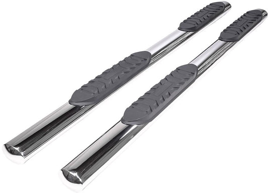 TRAILFX A1560S TrailFX Nerf Bar A1560S, 4 Inch Oval Straight, with Step Pads, Rocker Panel Mount, Polished, Stainless Steel, with Welded End Caps, Fits 2025 Toyota 4Runner