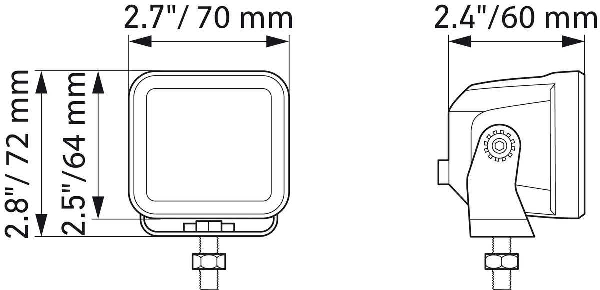 HELLA 358176801 HELLA 1FA 358 176-801 LED-Spotlight - Black Magic Cube Kit 2.7" - 12/24V - mounting - Short distance lighting - Cable: 500mm - Plug: DEUTSCH plug - Kit - Quantity: 2