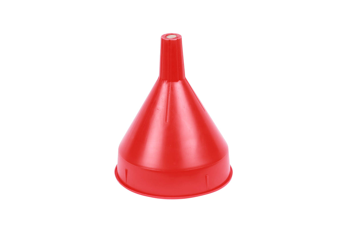 WIRTHCO 32002 WirthCo 32002 Red Safety Funnel with Screen/Strainer Funnel for Oil, Fuel, Gas, and Automotive Large 2 Quart Capacity