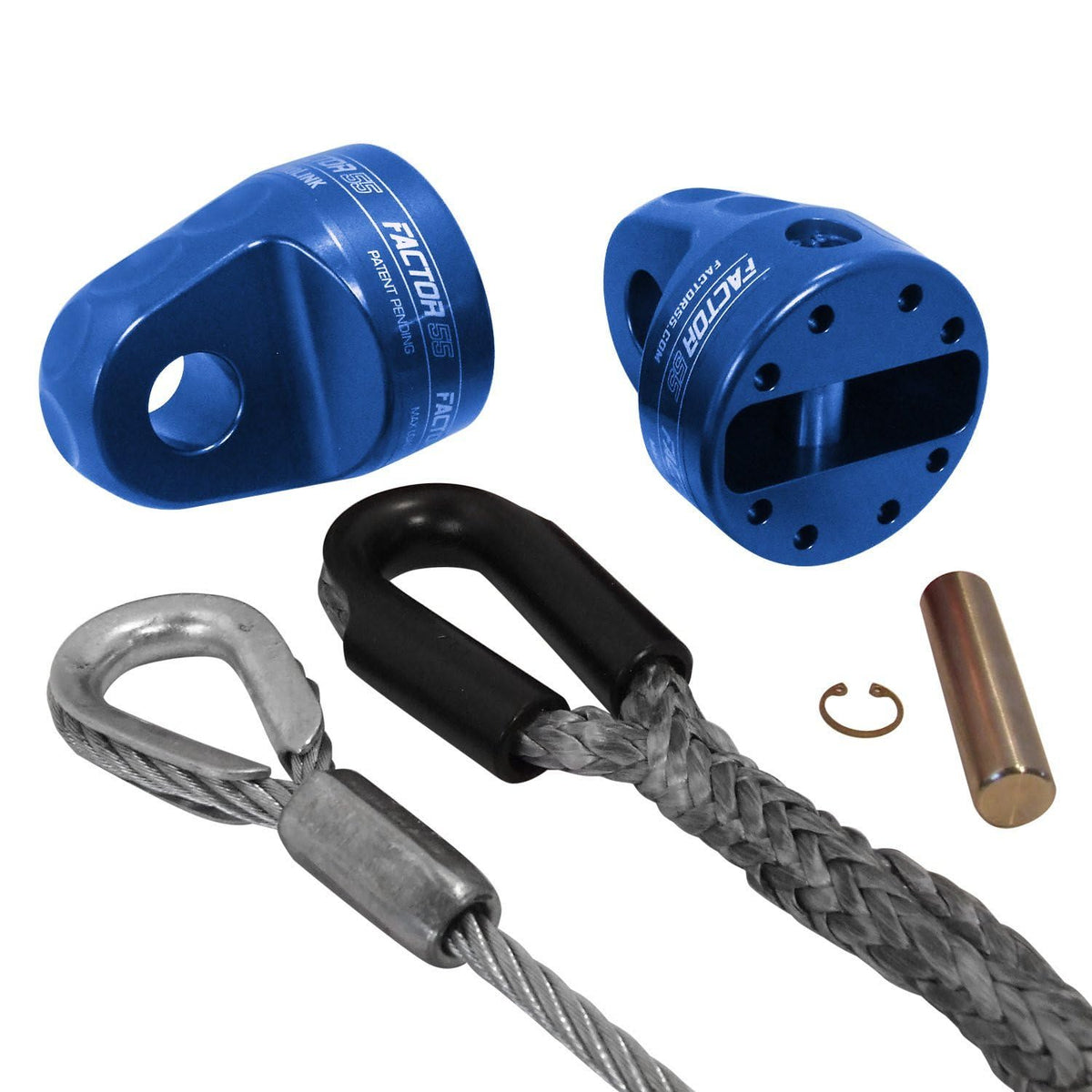 FACTOR 55 00210-02 Factor 55 ProLink Winch Shackle Mount for Large Overland and Military-Style Vehicles, Fits Lines Up to 1/2" Diameter - Blue