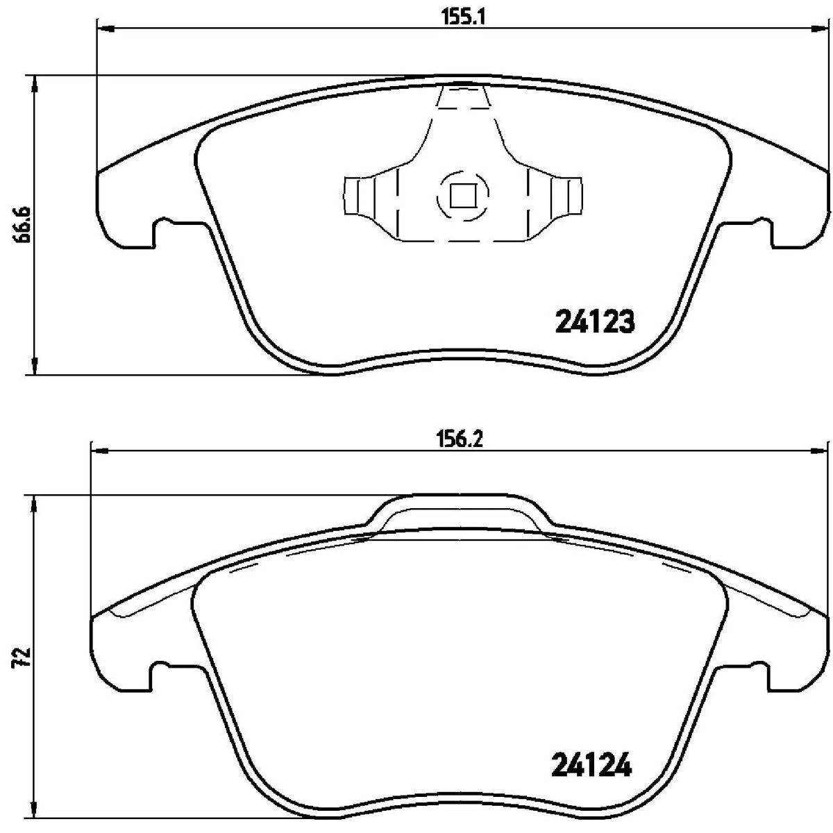 BREMBO P24076 Brembo P24076 Low-Met Front Disc Brake Pad Set FORD/FORD (CHANGAN)/FORD AUSTRALIA/GAC/LAND ROVER/VOLVO/VOLVO (CHANGAN) OE# 1566232