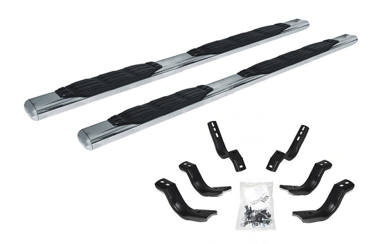 GO RHINO 105404680PS Go Rhino 5" Oval 1000 Series Sidesteps & Brackets | Stainless Steel, Polished | 105404680PS | Fits 2014-2018 Chevrolet/GMC Silverado/Sierra 1500 Double Cab Pickup & Other Trucks (See Description)