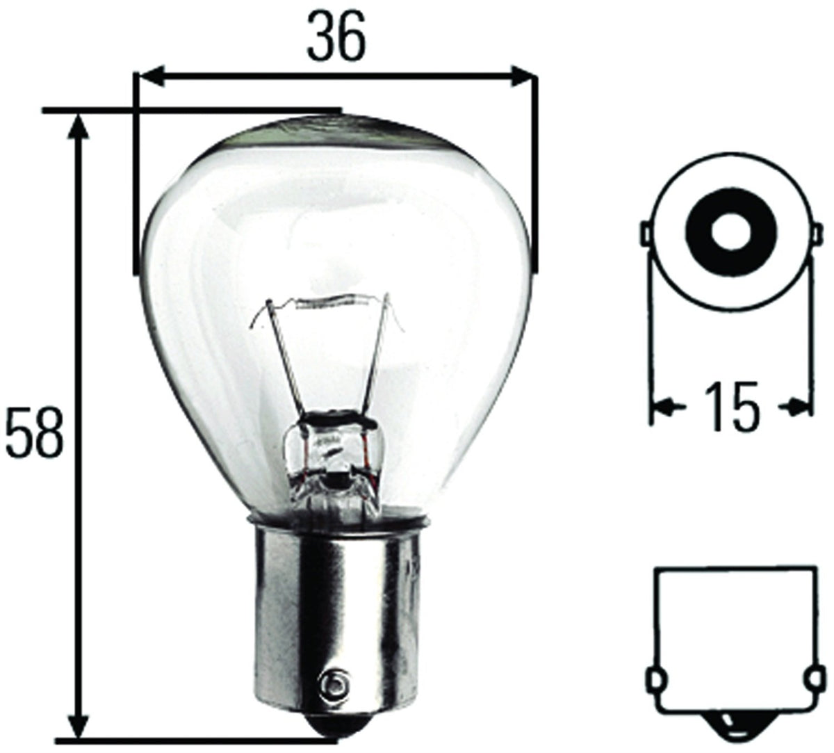 Hella H83035051 S11 Series 45 Watt 24 V U-Type Incandescent Bulb