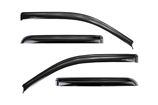 TRAILFX 4974H TrailFX Rainguard Window Vents Fits Ford F-150 SuperCab 2015-2025 Smoked Acrylic Low Profile Tape-On Side 4 Piece Window Deflectors TrailFX 4974H