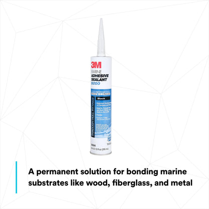 3M 06504 3M Marine Adhesive Sealant 5200, Black, 10 fl oz Cartridge with Nozzle