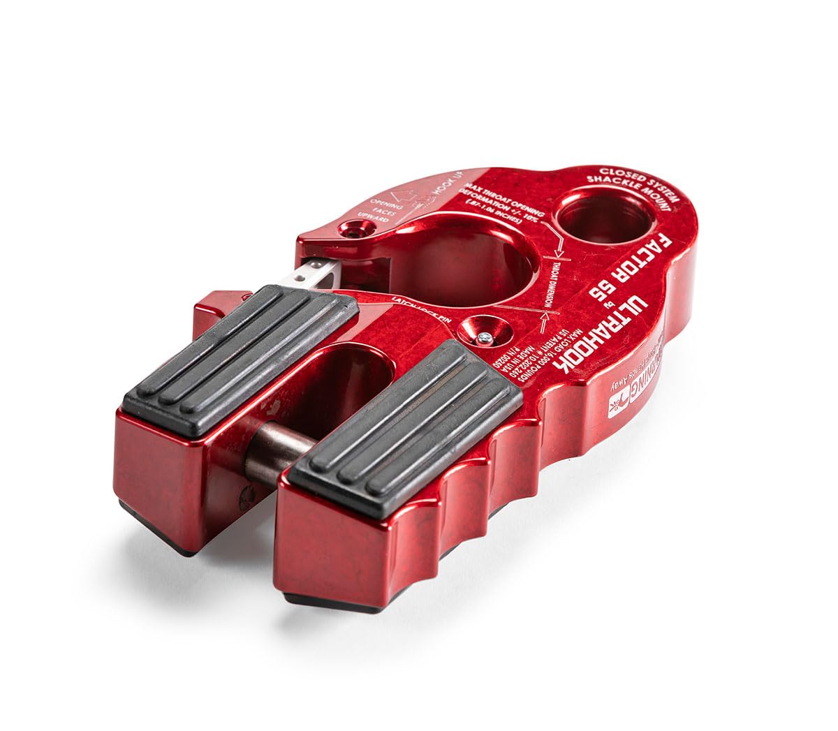 FACTOR 55 00250-01 Factor 55 00250-01 Ultrahook Winch Hook Closed System Shackle Max Load 16,000 lbs ULT Strength Shackle Pin Mount 48,000 lbs Offroad 4x4 Adventure – Red.