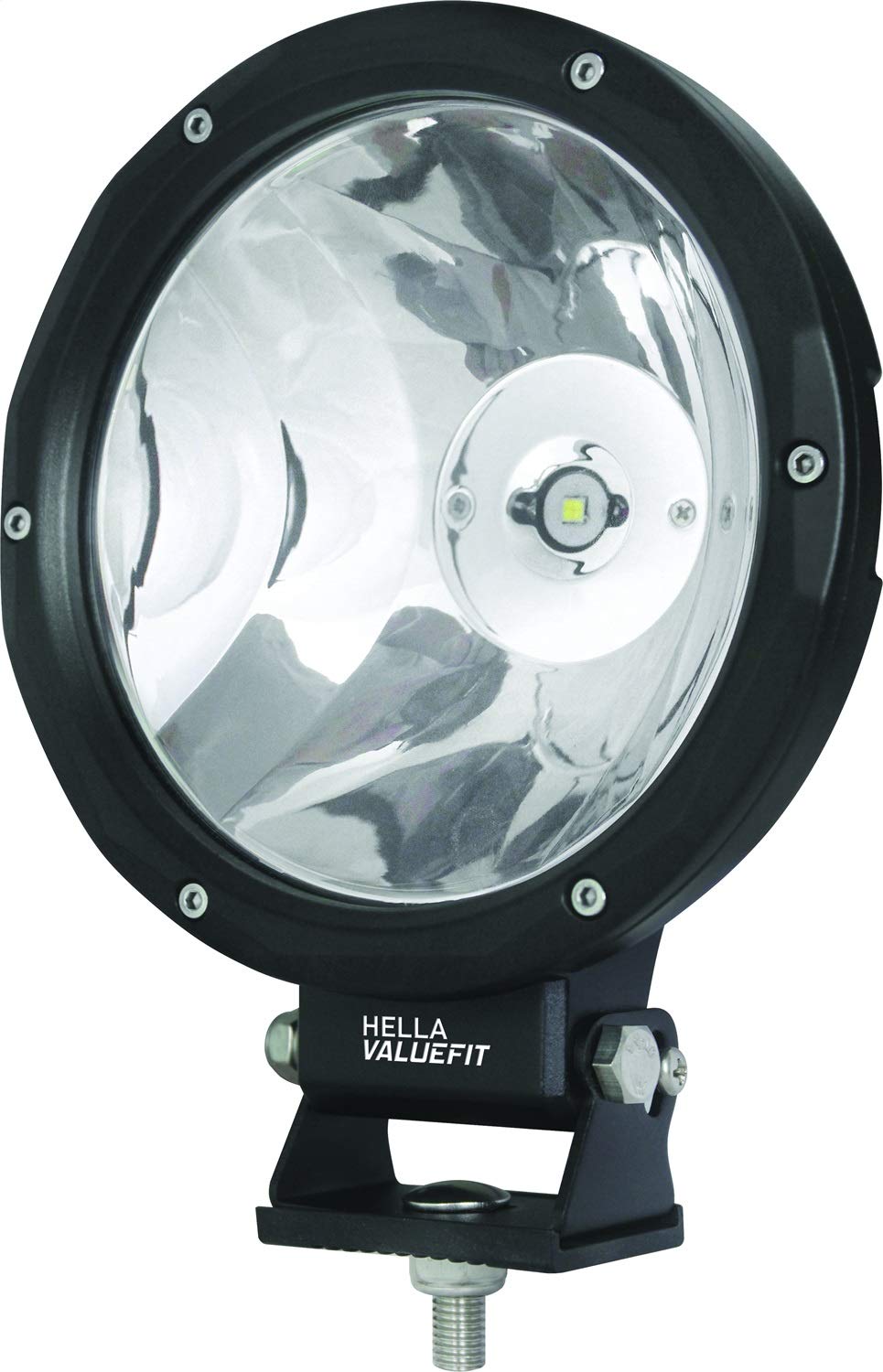Hella 357200001 ValueFit 7" Driving Beam Light,Black & Silver
