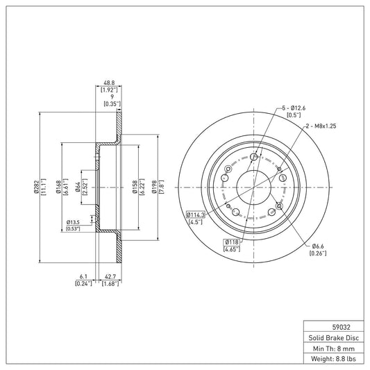 Dynamic Friction 600-59032 Rear Brake Rotor