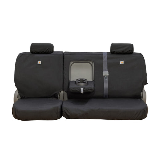COVERCRAFT SSC8429COBK Covercraft Carhartt Super Dux SeatSaver Custom Seat Covers | SSC8429COBK | 2nd Row 60/40 Bench Seat | Compatible with Select Chevrolet Silverado/GMC Sierra 1500/2500/3500 Crew Cab Models | Black