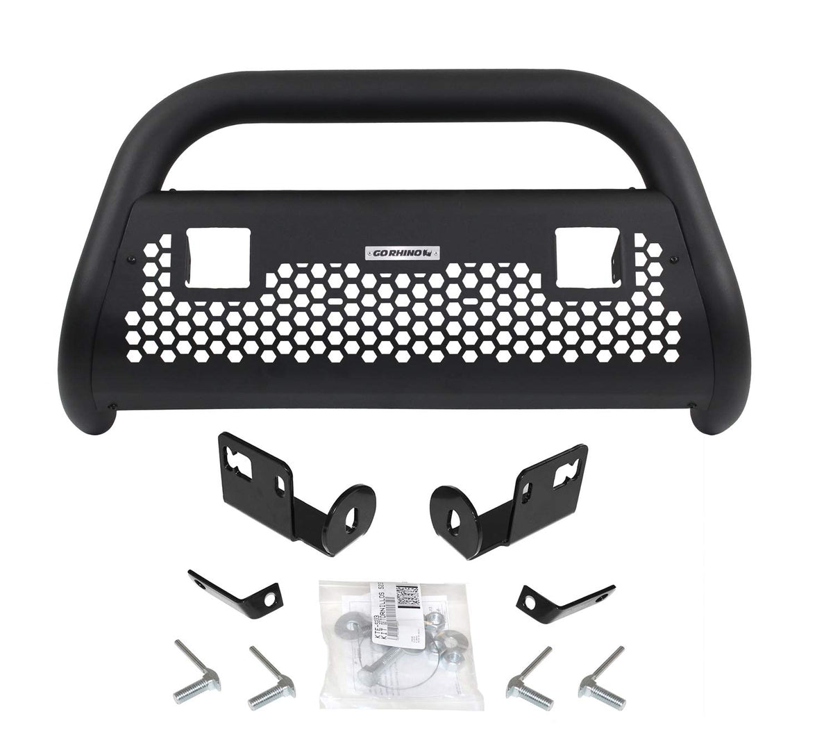 GO RHINO 55522T Go Rhino RC2 Bull Bar w/Two 3" Cube Lights & Mounting Brackets – Mild Steel, Textured Black – 55522T – Fits 2005-2015 Toyota Tacoma (Excludes Dynamic Laser Cruise Control/Toyota Safety Sense/TRD)