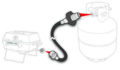 CAMCO 59193 Camco 60" Pigtail Propane Hose Connector, Connects Propane Cylinder to a RV or Trailer Propane Regulator, Provides Thermal Protection and Excess Flow Protection (59193)