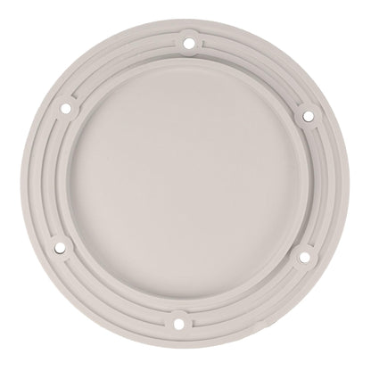 T-H MARINE DSSDP-1-2-DP T-H Marine Designer Series Screw Down Deck Plates – Durable 6" Outer Diameter / 4.5" Cutout Hole - White, Non-Corrosive Marine Deck Access Solution with Textured Traction for Boats and RVs