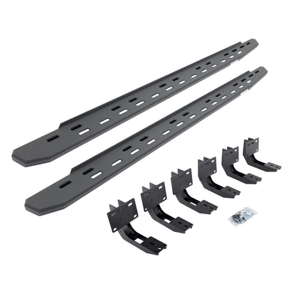 GO RHINO 69630680SPC Go Rhino RB30 Slim Running Boards & Brackets | Galvanized Steel, Textured Black | 69630680SPC | Fits 2019-2024 RAM 1500 Quad Cab Pickup