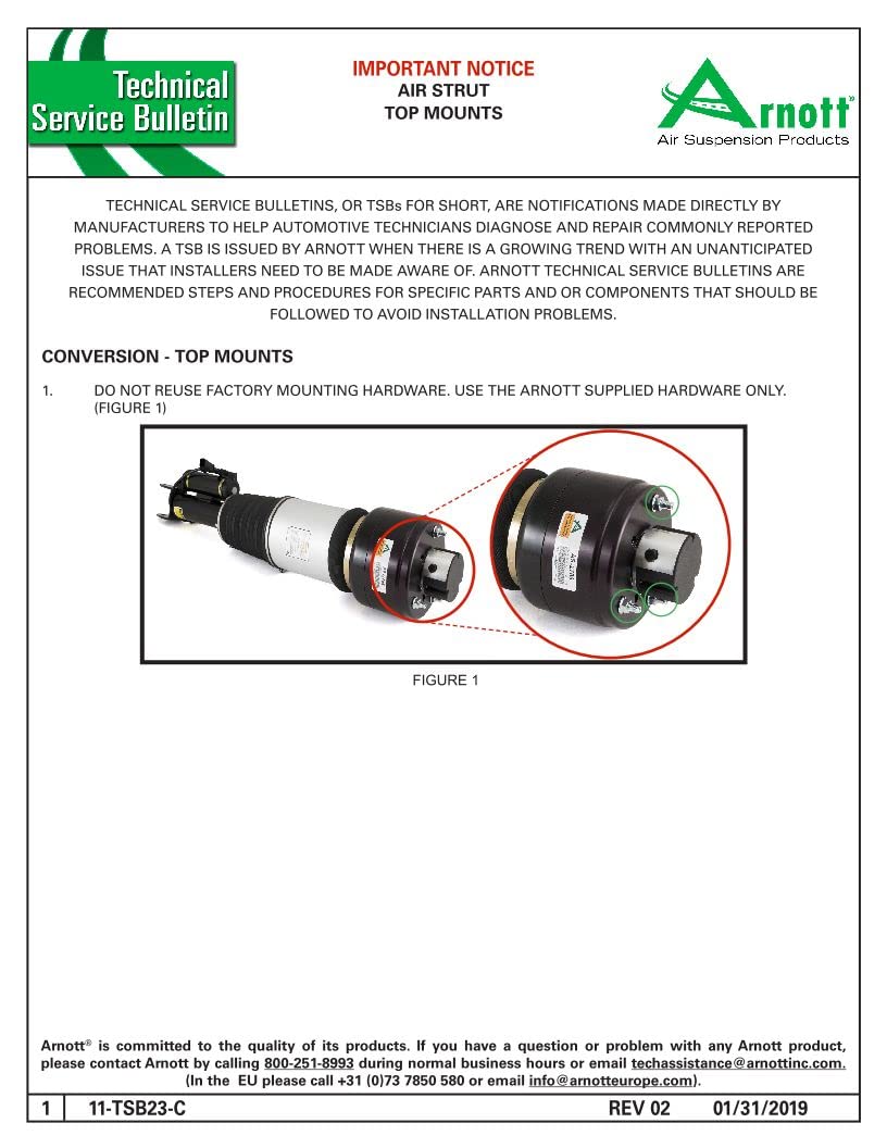 ARNOTT AS-2776 Arnott AS-2776 Front Left Air Strut (2-09 Audi A8 (Normal))
