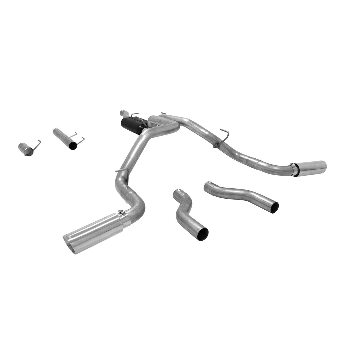 FLOWMASTER 817709 Flowmaster 817709 American Thunder Cat-Back Exhaust Kit 3 Inch 409 Stainless Steel Dual 4 Inch Polished Stainless Tips Compatible with 2014-2024 Ram 2500 6.4L 149.4 160.5 169.4 Inch Wheelbases