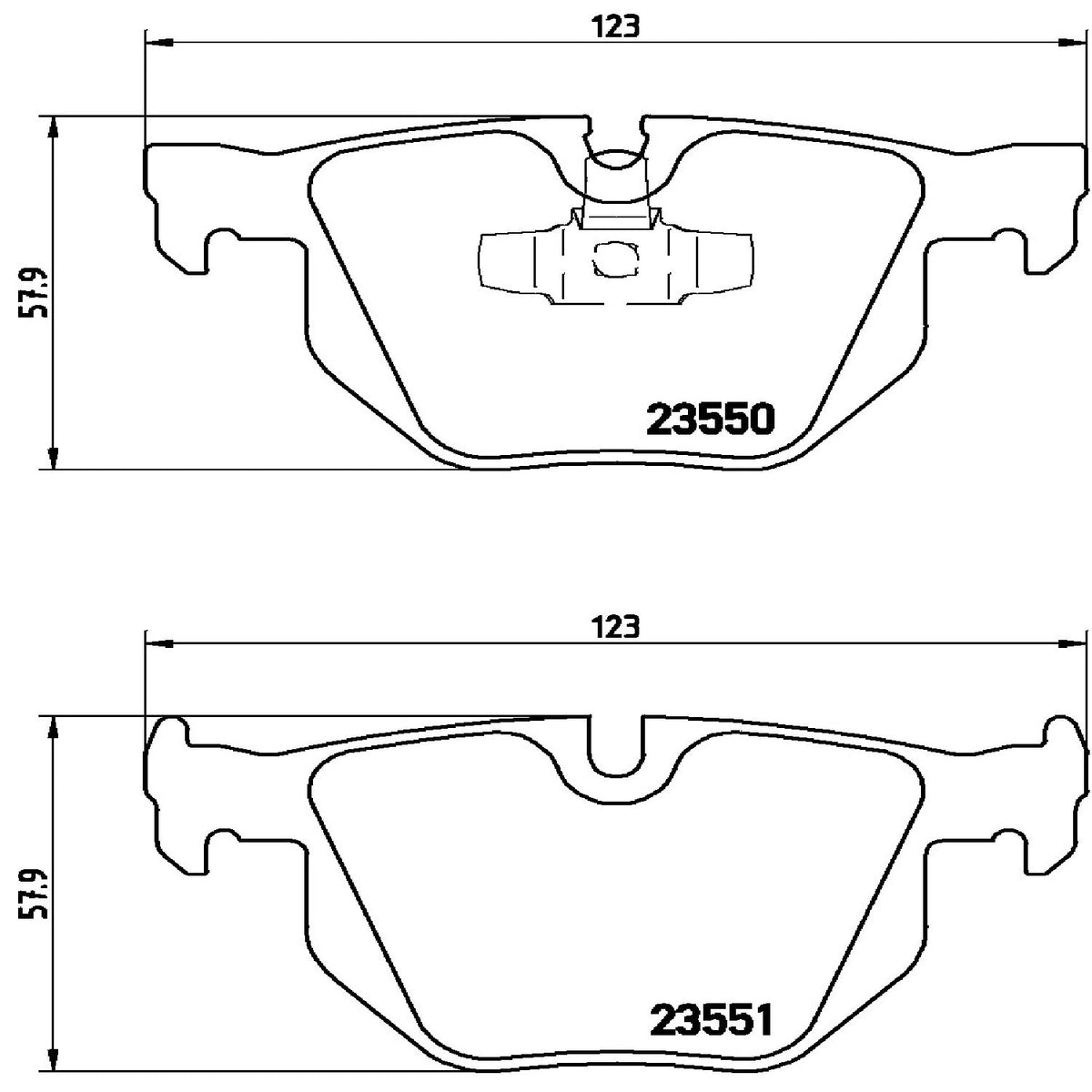 BREMBO P06039 Brembo P06039 Low-Met Rear Disc Brake Pad Set BMW/BMW (BRILLIANCE) OE# 34216775678
