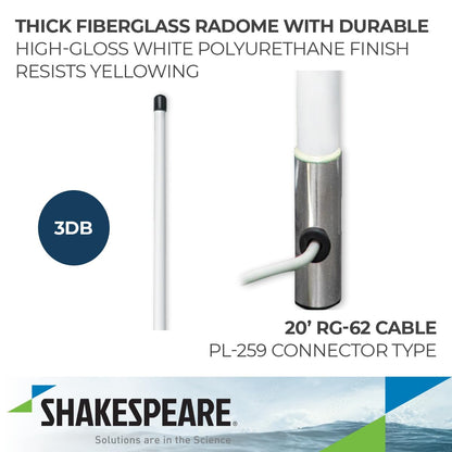 SHAKESPEARE 5420-XT Shakespeare 5420-XT 4' GALAXY AM/FM ANTENNA WHITE