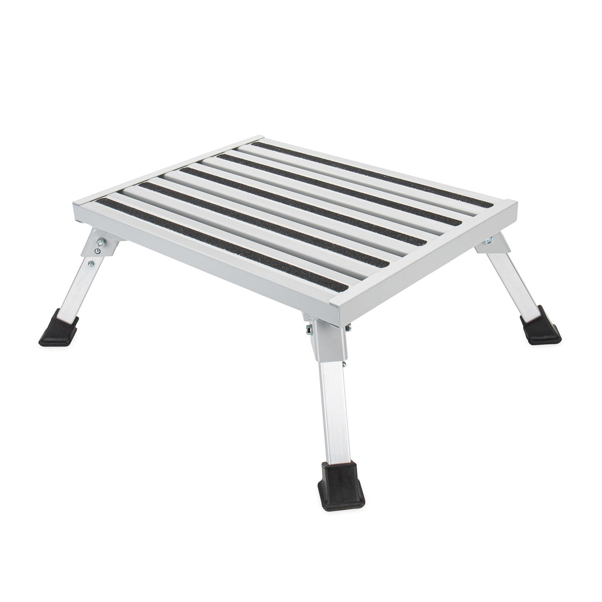 CAMCO 43677 Camco 43677 Fixed Height 19" x 14.5" Aluminum Platform Foldable Step Stool with Non-Slip Secure Rubber Feet and 1000 Pound Capacity