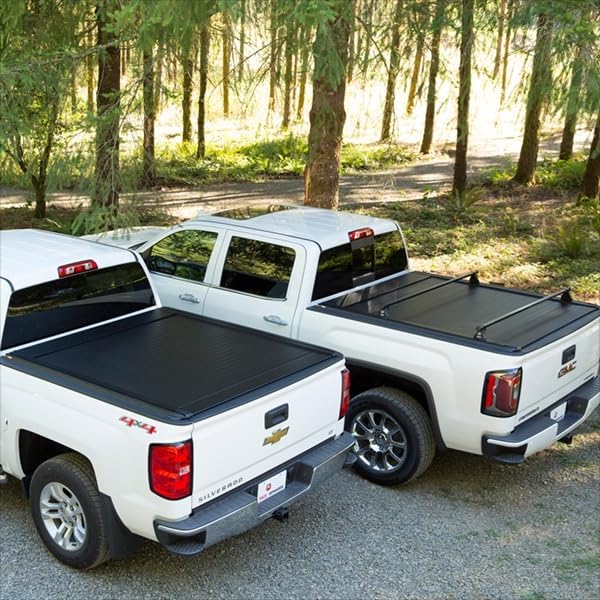 PACE EDWARDS KMN182 Manual Retractable Lockable Using Tailgate Handle Lock Black Matte Aluminum