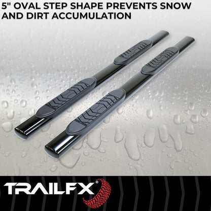 TRAILFX A7031B Trailfx Trail FX A7031B Oval Nerf Bar, 5", Black