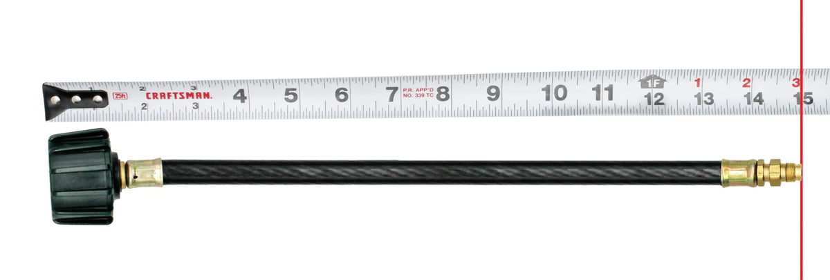 FLAME KING E15INPT Flame King 15-inch Pigtail Hose Connectors, 1/4" Male Inverted Flare (NOT NPT) for RV, Van or Trailer, Propane Tank 2-Stage Auto Changeover Regulators, Black/Green