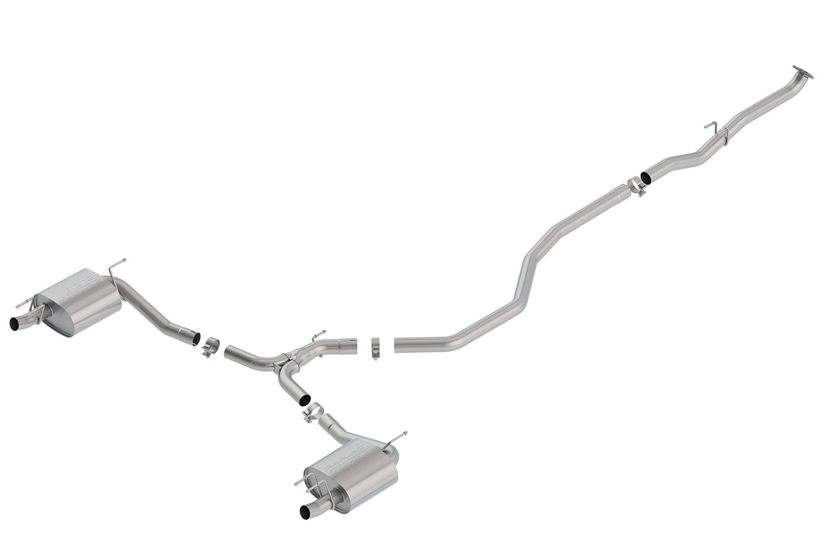 BORLA 140786 BORLA 140786 Cat-Back Performance Exhaust System for 2018-2022 Honda Accord Sport 4 Cyl. T-304 Stainless Steel Dual Split Rear Exit Single 2.25" Exit Each Side Tips NOT included Reuse O.E. Tips