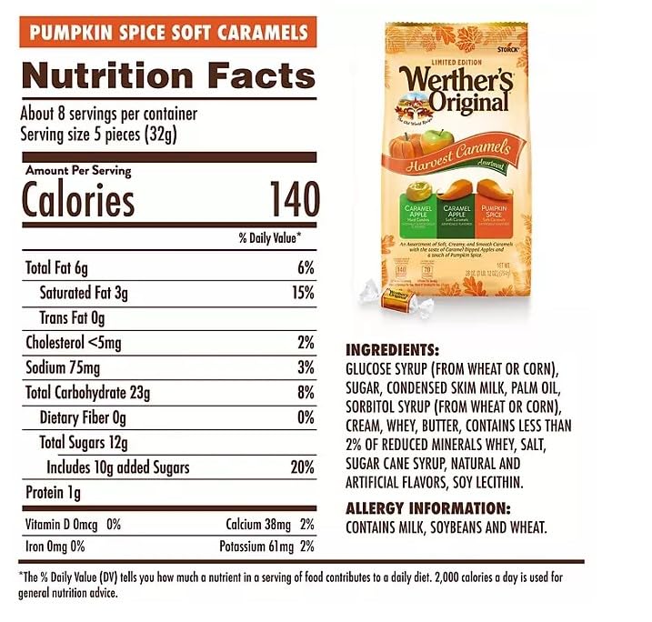 Werther's Original Werther's Original Harvest Caramel Assortment, Individually Wrapped, 28 oz