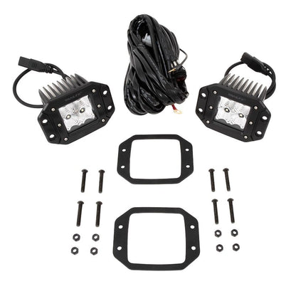 TRAILFX 2X2FMF2 Trailfx Driving/Fog Light 2X2FMF2, LED, 4 Clear LED 5 Watt Bulbs, 3 Inch Square, 90 Degree Flood Beam, Clear Polycarbonate Lens, Bracket Mount, 20 Watt Blubs Amp Draw 1.2 AMP At 12 Volts, Set Of 2