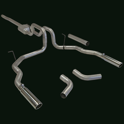 FLOWMASTER 17417 Flowmaster 17417 American Thunder Cat-Back Exhaust Kit 2.5 Inch Aluminized Steel 3 Inch Polished 304 Stainless Steel Tips Compatible with 2004-2008 Ford F-150 Lincoln Mark LT 4.6L 5.4L