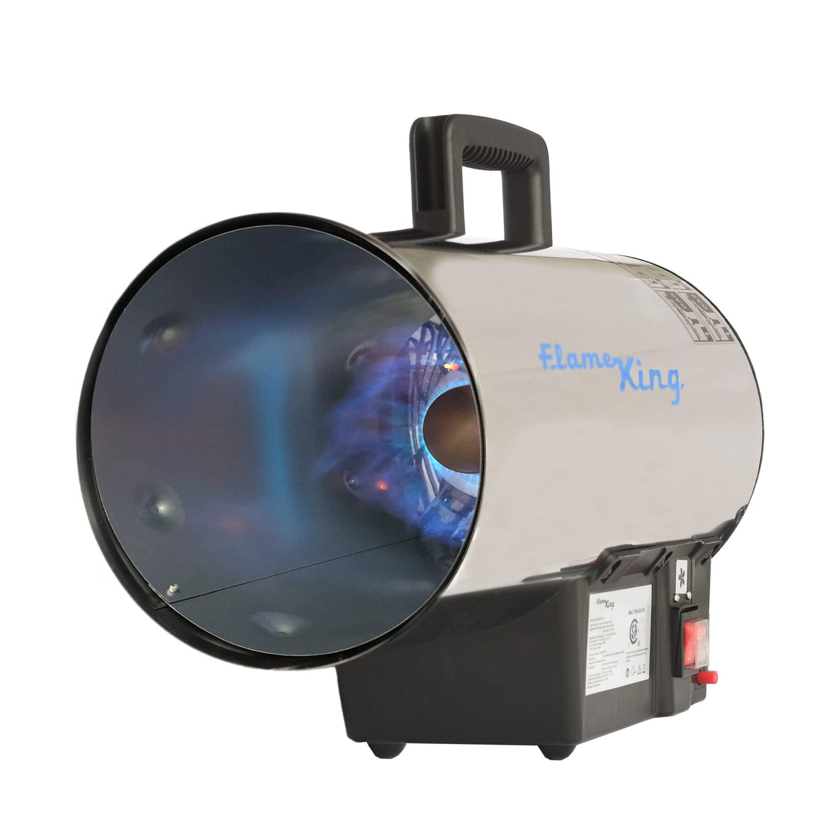 FLAME KING YSN-AD018 Flame King 60,000 BTU Portable Propane Forced Air Heater Outdoor Great for Jobsite, Construction, Garage, Patio, Stainless Steel