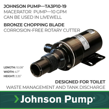 JOHNSON PUMP 10-24453-01 Johnson Pump 10-24453-01 MACERATOR PUMP TA3P10-1907 12V