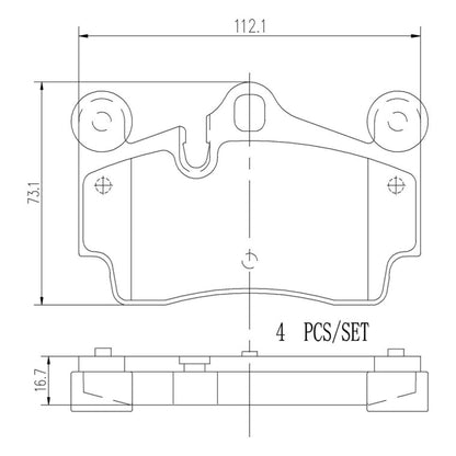 Brembo P85070N Premium Ceramic Rear Disc Brake Pad Set