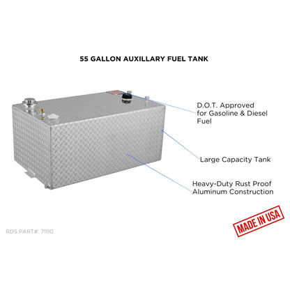 RDS MFG INC 71110 RDS MFG INC Rectangular Auxiliary Transfer Fuel Tank - 55 Gallon