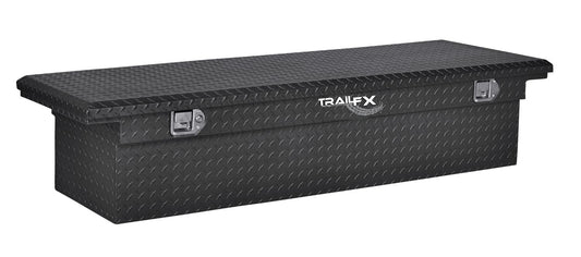 TRAILFX 120703 TrailFX Tool Box Crossover Low Profile Single Lid Diamond Tread Matte Black 16 Gauge Aluminum TrailFX 120703
