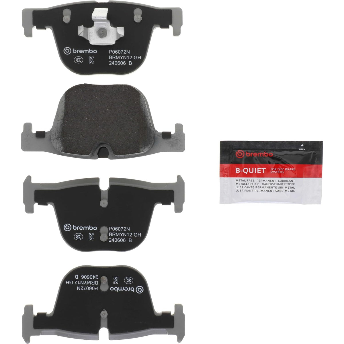BREMBO P06072N Brembo P06072N Premium Ceramic Rear Disc Brake Pad Set BMW OE# 34216850570