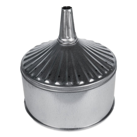 WIRTHCO 94467 Funnel King 94467 12 Qt Fluted Galvanized Funnel W/Screen - 11" Center Spout, Multi