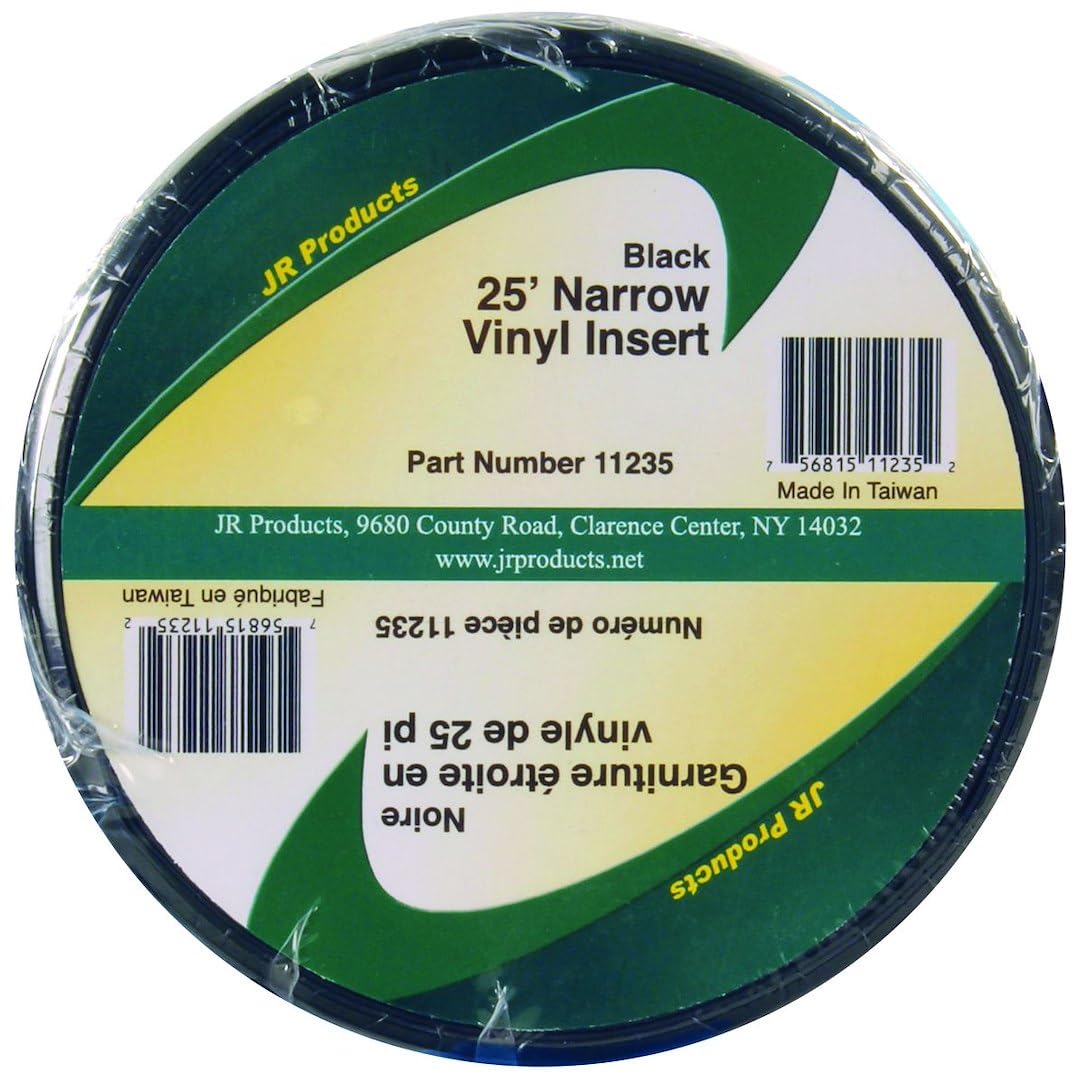 JR PRODUCTS 11235 JR Products 11235 Black 25 Foot Narrow Vinyl Insert