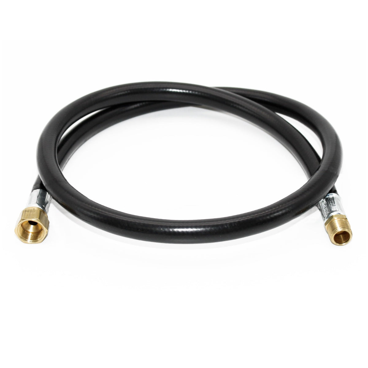 FLAME KING MB100383-48 Flame King 48-inch Propane Thermo Plastic Hose Assembly, 3/8-inch ID, 3/8-inch MPT X 1/2-inch Female Flare, for RVs and Travel Trailers