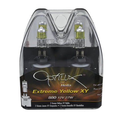 HELLA H71071172 Hella H71071172 Optilux XY Series 880 Xenon Yellow Halogen Bulbs, 12V, 27W, 2 Pack
