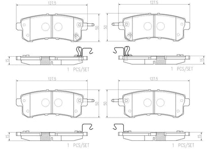 BREMBO P56082N Brembo P56082N Premium Ceramic Rear Disc Brake Pad Set INFINITI/NISSAN OE# D40601LB0A